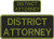 District Attorney Patch Set Hook Back od Green Letters 4x10 and 2x5 inches