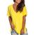 Summer Womens Tops Plus Size Short Sleeve V Neck Womens Tshirt Tunic Tops Tees Shirts Casual Blouses for Women 2020 Yellow
