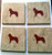 Siberian Husky Dog Drink Coasters Kitchen Gifts Handmade Ceramic Tile Brown