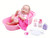 JC Toys LA NEWBORN 8 Piece Deluxe BATHTUB GIFT SET, featuring 14" Life-Like All Vinyl Smiling Baby Newborn Doll, Pink