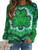 Womens St. Patricks Day Love Printed Tie Dye Casual Shamrock Sweatshirt Green