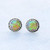 Yellow Lemon Opal Stud Post Earrings Lab Opal Post Earrings 925 Sterling Silver Stud Size