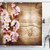 Ambesonne Floral Shower Curtain Spring Blossom Orchard Featured Plant on Wooden Board Background Image Cloth Fabric Bathroom Decor Set with Hooks 84 inch Long Extra Sand Brown