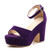 Womens Platforms Wedges Sandals Suede Open Toe Ankle Strap Block Chunky High Heels Pumps Shoes Purple Velvet US9.5 CN42