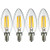 Sunlite CTC/AQ/E12/DIM/CL/27K/4PK 40W Replacement LED Antique Torpedo Tip Style Chandelier Dimmable Light Bulb (Pack of 4), Warm White
