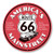 Americas Mainstreet Route 66 Aluminum Sign - 12 inch Circle