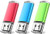 3 X 16 GB USB Flash Drive 16 gb Thumb Drive Memory Stick Swivel Keychain Design Mixcolor -16G3- -mixcolor3-