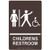 Wheelchair Accessible Childrens Restroom Sign ADA-Compliant Braille and Raised Letters 9x6 in. Dark Brown Acrylic by ComplianceSigns