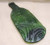 Dragonfly Embossed Moss Green Wine Bottle UpCycled as Cheese Platter Serving Tray