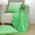 Home Soft Things BOON Checker Cable Throw with 2 Pillow Shells Combo Set, Green Flash