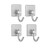 TOGU Self Adhesive Hooks Heavy Duty Bathroom Hooks/Towel Hooks/Coat and Robe Hooks/Wall Hooks Nail-Free Waterproof for Hanging Keys Hats Towel CoatsBrushed Stainless Steel Finish4 Pack