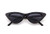 Sunglasses for kidsFOURCHEN Bold Retro Oval Mod Thick Frame Sunglasses Round Lens Clout Goggles -cat eye black-