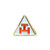 Royal Arch Triangle Masonic Lapel Pin - -White  and  Red--3/8 Wide-