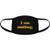 I Am Smiling Face Mask Funny Happy Face Novelty Graphic Nose and Mouth Covering -Black- - 1 Pack