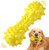 ODOLDI Dog Squeaky Toys Dog Chew Toys Dog Toys for Aggressive Chewers Dog Toothbrush Chew Toy Stick for Small Middle Larger Dogs Natural Rubber Toy Bone for Teeth Cleaning Yellow
