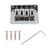 Hardtail Bridge 4-string Fixed Bridge Replacement Parts for Cigarbox Electric Guitars Ukulele -Silver-