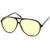 zeroUV - Retro Large Plastic Aviator Sunglasses with Yellow Blue Blocking Driving Lens -Black/Yellow-