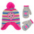 Disney Toddler Girl Winter Hat Set Minnie Mouse Kids Beanie 4-7 Pink/Grey Design Mittens - Age 2-4 Mittens and Gloves Age 2-7