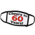 3dRose Face Mask Large Cheers to 60 Years. Red