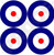 RAF British Royal AirForce Type A Aircraft Roundels 2 inch -50mm- Vinyl Stickers Decals x4