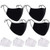 4pcs Black Face Mask Fashion Printing Windproof Fog Haze Mask Washable Reusable Mask