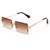 Rectangle Sunglasses For Women Men Rimless UV Protection Fashion Square Sunglasses Tinted Lens Vintage Sun Glasses Brown