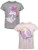 JoJo Siwa Little Girls Fashion Short Sleeve Graphic T-Shirt Pink-Grey 6-6X