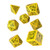 Q-Workshop Polyhedral 7-Die Set Carved Steampunk Dice Set -Yellow and Black-