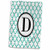 3D Rose TWL_252251_1 inch Mint Green Pattern Monogram Initial D Towel 15 inch x 22 inch Multicolor