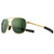 SUNGAIT Mens Military Style Polarized Pilot Aviator Sunglasses - Bayonet Temples -Gold Frame/Green Lens 55- A285JKLV