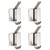 Wall Hooks Adhesive Hooks for Hanging Towels Set of 4 Sticky Hanging Wall Hangers Heavy Duty Stainless Steel Hooks for Bathrooms Kitchen Utensils