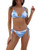 Blooming Jelly Womens Triangle Thong Bikini Set Tie Dye Brazilian Swimsuits Sexy Tie Two Piece Bathing Suit