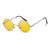 Round Retro Sunglasses Men Women Steampunk Style Circle Sun Glasses -A-Silver Frame/Yellow Polarized Lens 50-