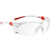 NoCry Safety Glasses with Clear Anti Fog Scratch Resistant Wrap-Around Lenses and Non-Slip Grips UV Protection. Adjustable White  and  Red Frames