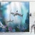 Ambesonne Underwater Shower Curtain Realistic Illustration Wild Sharks and Plants Corals Seaweed Aquatic Ocean Life Cloth Fabric Bathroom Decor Set with Hooks 75 inch Long Blue Purple
