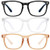 Blue Light Blocking Glasses - 3Pack Computer Game Glasses Square Eyeglasses Frame Blue Light Blocker Glasses for Women Men Anti Eye Eyestrain Reading Gaming Glasses Non Prescription