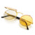 COASION Vintage Round Flip Up Sunglasses for Men Women Juniors John Lennon Style Circle Sun Glasses-Gold Frame/Yellow Lens-