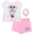 Disney Minnie Mouse Little Girls T-Shirt French Terry Shorts Set Pink/White 6-6X