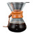 Flykee Pour Over Coffee Maker with Borosilicate Glass Manual Coffee Dripper Brewer -Brown with Filter400ml-