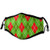 Face Masks Unisex Mouth Cover Mask Christmas Red And Green Argyle Seamless Vector Pattern Background. Xmas Washable Black Face Bandanas