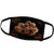 3dRose Jaclinart Garden Nature Florals Flowers Roses Bouquet - Dreamy Cocoa Brown Rose Bouquet Surrounded by Four Roses on Black Background - Face Masks -fm_29863_1-