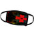 3dRose Jos Fauxtographee- Abstract Off Red Flower - A red Flower Off to The Side on am Abstract Piece of Art - Face Masks -fm_291052_2-