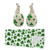 Shamrock Bunny Salt and Pepper Shakers with St. Patricks Day Shamrock Polyester Hand Towels Set