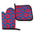 Phish Circles Oven Mitts and Pot Holders Set Soft Cotton Lining with Non-Slip Surface Heat Resistant Kitchen Microwave Gloves for Baking Cooking Grilling BBQ