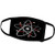 3dRose Face Mask Large Atom Symbol on Black bacground