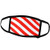 3dRose Red and White Candycane Diagonal Stripe Pattern - Candy Cane -. - Face Masks -fm_159901_1-