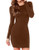 Haola Womens Sexy Casual Long Sleeve Short Dress Mini Dress XL DarkCoffee Haola Womens Sexy Casual Long Sleeve Short Dress Mini Dress XL DarkCoffee