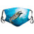 Comfortable Fashion Mask Turtle Hawksbill Sea Turtle Dive Deep into the Blue Ocean Against Sun Rays Yellow Brown Aqua Blue Facial Decorations For Kids Teens