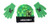 Minecraft Creeper Peep Kids Beanie Hat Cap and Gloves Set New Green