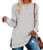LERUCCI Womens Casual Loose Fall Sweatshirt Long Sleeve Pullover Side Split Round Neck Tunic Tops Light Grey XL